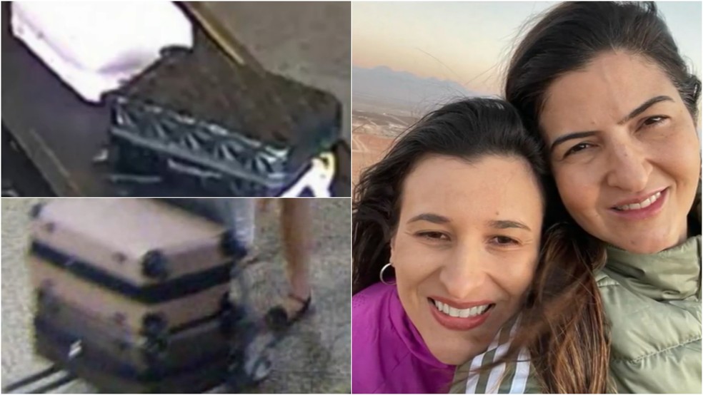 Brasileiras presas na Alemanha há um mês por tráfico de drogas tiveram etiquetas das malas trocadas no aeroporto de Guarulhos — Foto: Montagem/g1