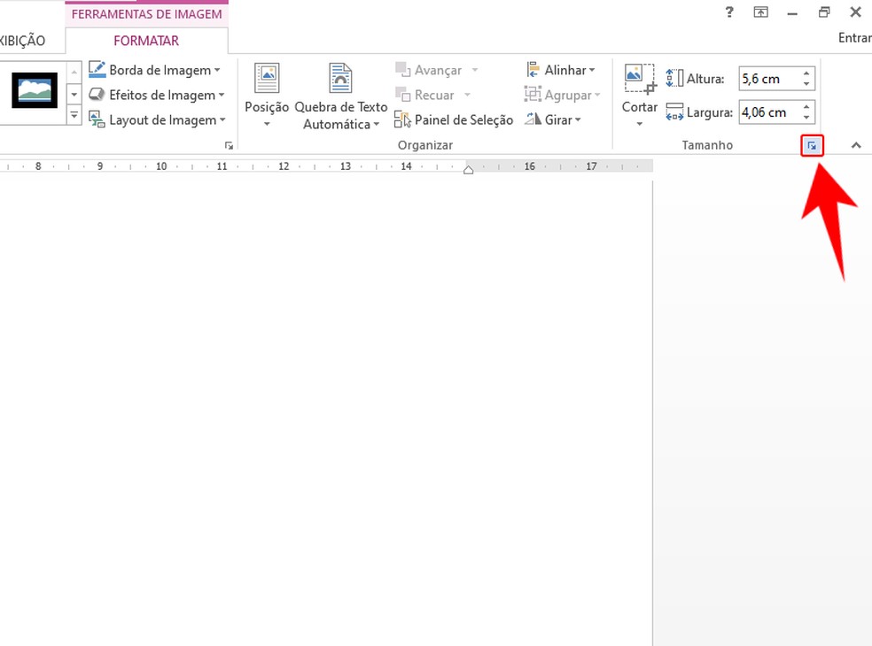 Word tem menu avançado para mudar o tamanho das fotos — Foto: Reprodução/Rodrigo Fernandes