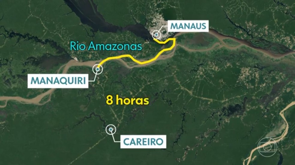 Uma das rotas fluviais é seguindo de balsa de Manaus até Manaquiri, trajeto que dura 8 horas. — Foto: Rede Amazônica
