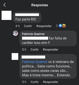 Fabricio Queiroz responde comentário