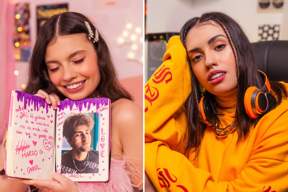 Carol apaixonada e Vitória gamer: personalidade das irmãs aparece no clipe de 'Eu Tô Gostando de um menino aí' — Foto: Milena Rosado/Divulgação