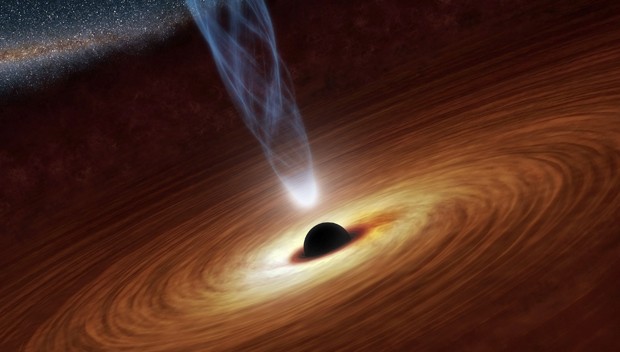 Ilustração representa superburaco negro: descoberta põe em xeque teoria da evolução galática (Foto: BBC)