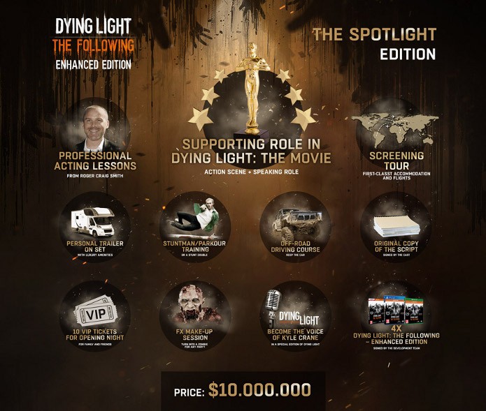 Edição especial de Dying Light custa 10 milhões e dá papel em filme (Foto: Reprodução/Game.co.uk)