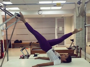 Talitha Morete praticando pilates (Foto: Arquivo Pessoal)