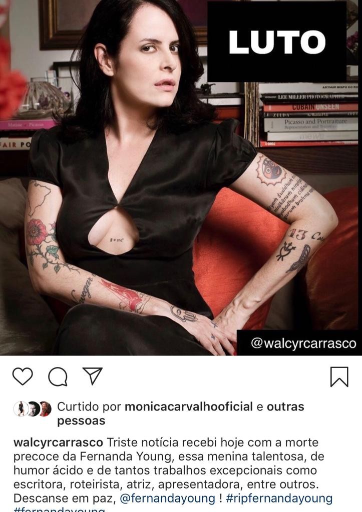 Walcyr Carrasco lamenta morte de Fernanda Young (Foto: Reprodução/Instagram)
