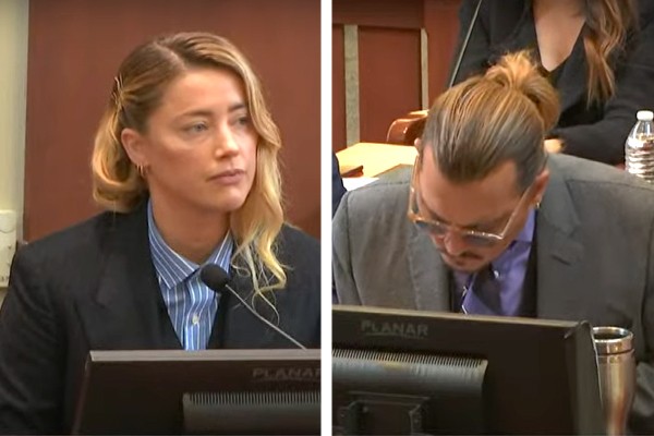 Amber Heard depôs no 14º dia de julgamento do processo de difamação de Johnny Depp contra ela (04/05/2022) (Foto: reprodução)