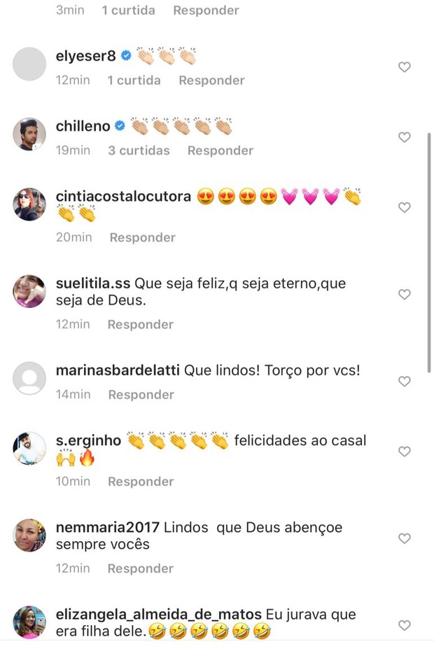 Latino  e Rafaela recebem comentários (Foto: Reprodução/Instagram)