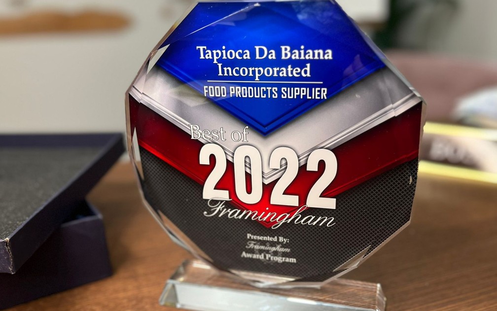 prêmio Best of Framingham 2022, na categoria Fornecedor de Produtos Alimentícios pelo Framingham Award Program — Foto: Arquivo Pessoal