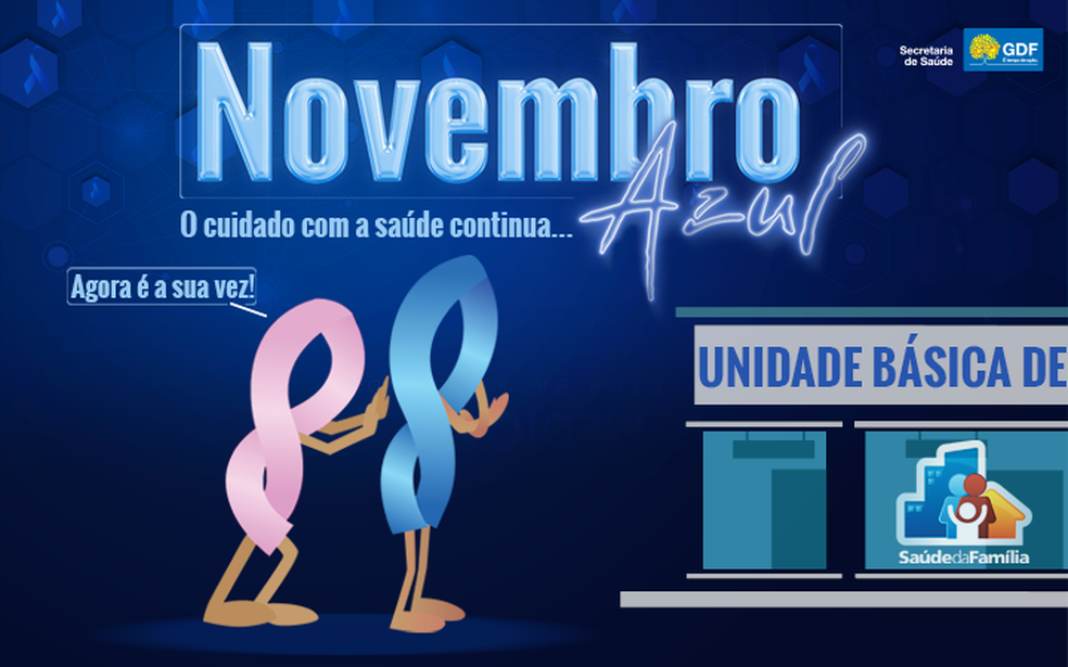 Campanha do Novembro Azul promovida pela Secretaria de Saúde do DF — Foto: SES-DF/Reprodução