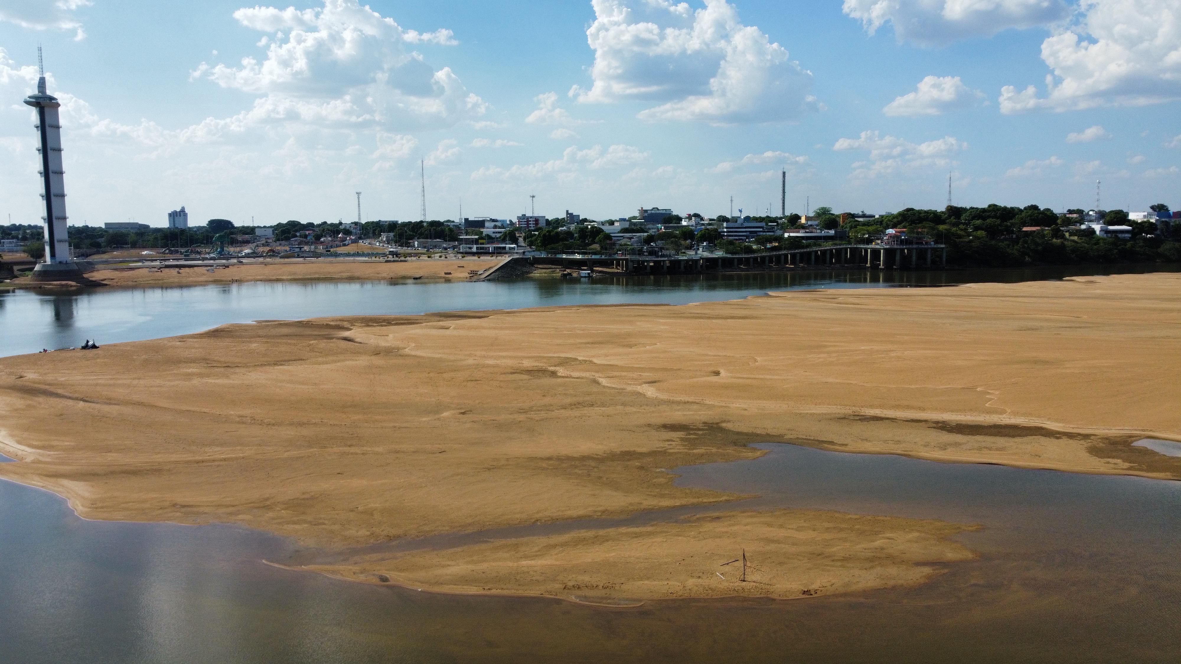 Principal rio de rio de Roraima, Rio Branco começa a secar e tem cota abaixo da média para outubro 