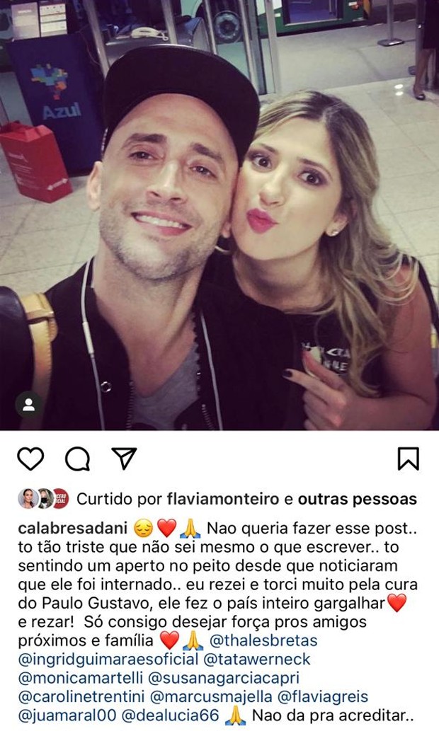 Famosos lamentam morte de Paulo Gustavo (Foto: Reprodução/Instagram)