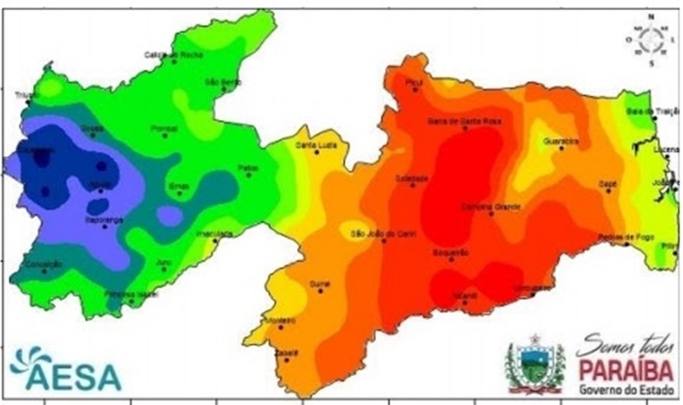 Primeiro trimestre de 2021 deve ter chuvas dentro da normalidade na Paraíba — Foto: Reprodução/Aesa
