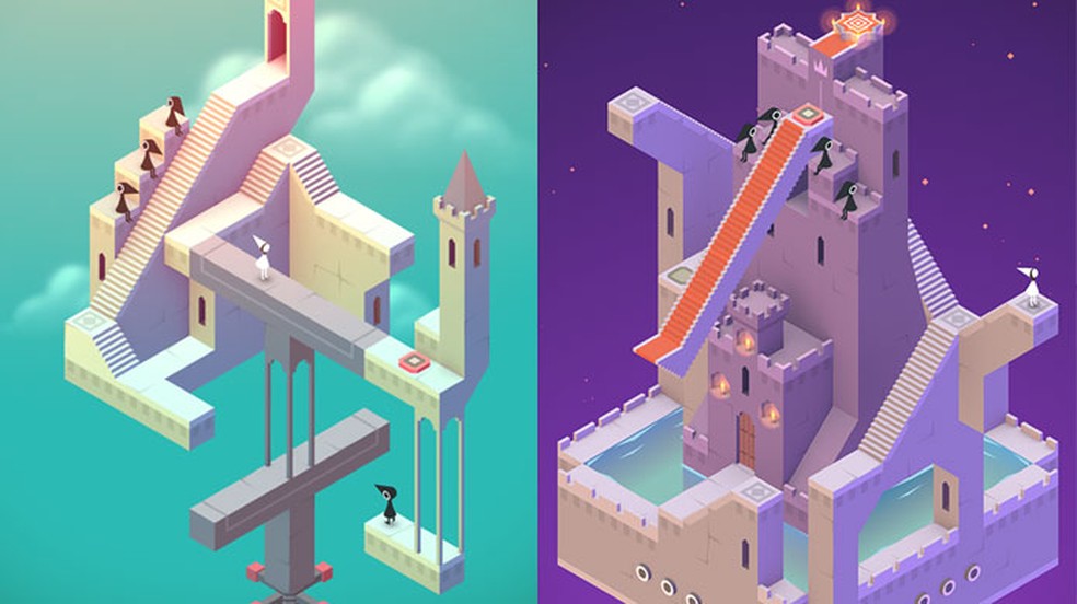 Monument Valley é um jogo de quebra-cabeça que brinca com a ideia de uma geometria impossível — Foto: Reprodução/Google Play Store