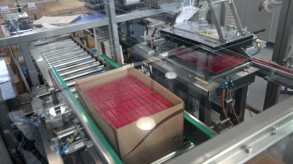 Após embalados, os batons são colocados em caixas de papelão (Foto: Celso Tavares/G1)