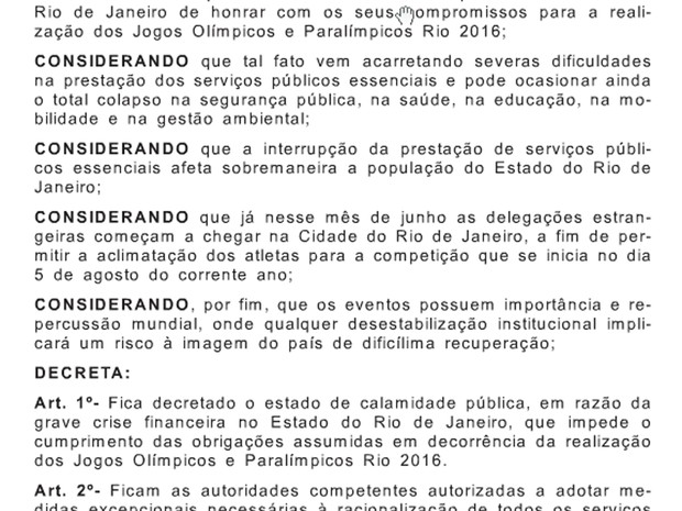 Decreto foi publicado nesta sexta-feira no Diário Oficial do RJ (Foto: Reprodução/Diário Oficial do RJ)