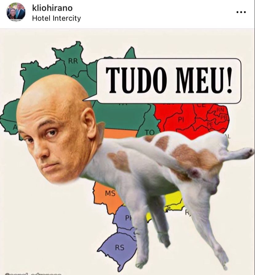 Klio Hirano postou meme zombando de Alexandre de Moraes — Foto: reprodução