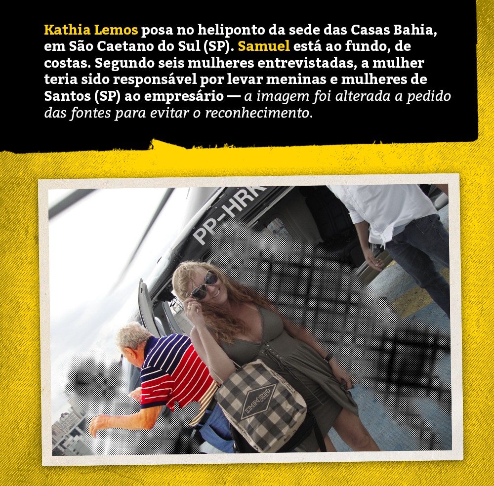 Kathia Lemos posa no heliponto da sede das Casas Bahia (Foto: Caco Bressane/Agência Pública)