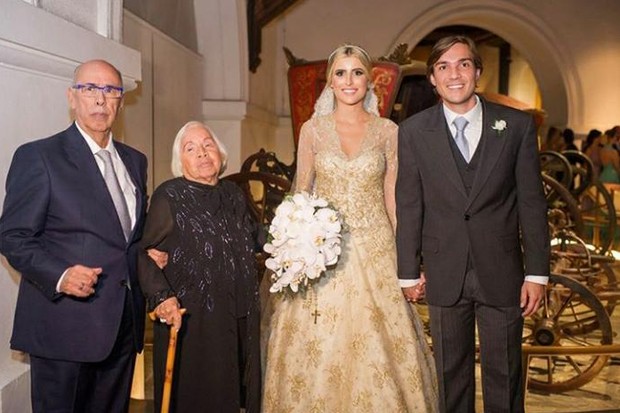 Jorge e Florinda Barbosa com Dandynha e seu marido, Victor (Foto: Reprodução/Instagram)