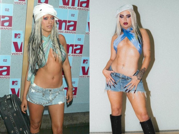 Luísa Sonza se inspira em Christina Aguilera para produção (Foto: Getty/Twitter)
