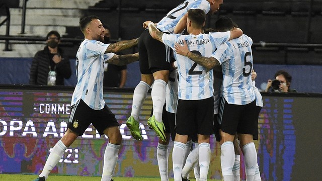 Comemoração gol Argentina x Chile Copa América