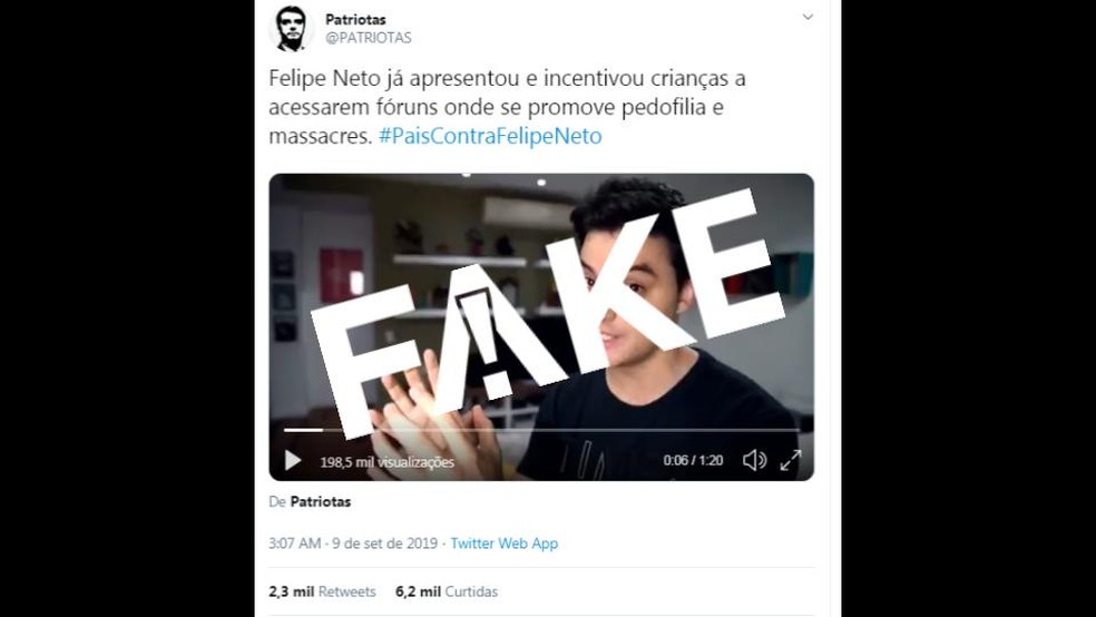 E Fake Que Felipe Neto Incentivou Criancas A Acessarem Foruns Que Promovem Pedofilia Fato Ou Fake G1