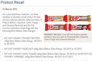 Recall afeta barras de quatro variedades do Kit Kat Chunky  (Foto: Reprodução)