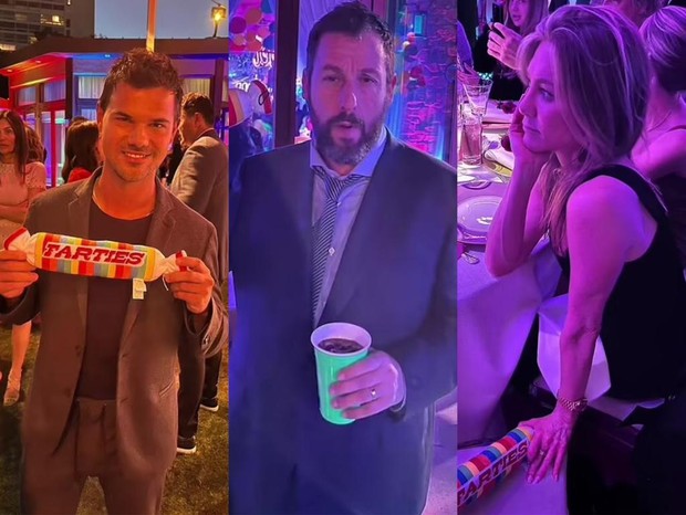 Jennifer Aniston e Taylor Lautner curtem festa de filha de Adam Sandler (Foto: Reprodução/TikTok)