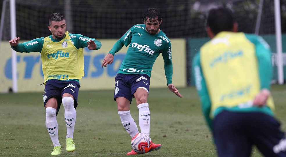 Ricardo Goulart participa de treino com bola no Palmeiras — Foto: Cesar Greco/Ag. Palmeiras