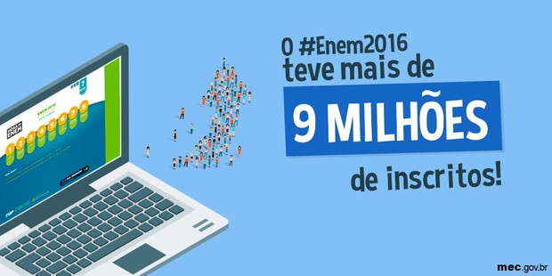 Enem 2016 teve 9 milhões de inscritos. (Foto: MEC/Divulgação)