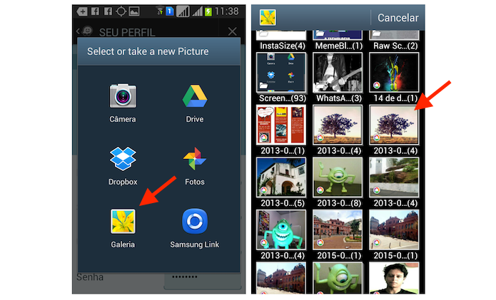 Acessando a biblioteca de fotos do Android para definir uma foto de perfil do Waze (Foto: Reprodução/Marvin Costa)