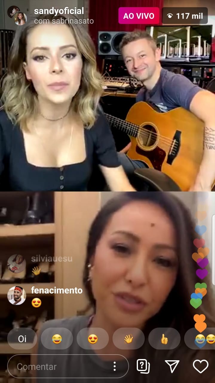 Sabrina Sato invade live de Sandy e Lucas Lima (Foto: reprodução/instagram)