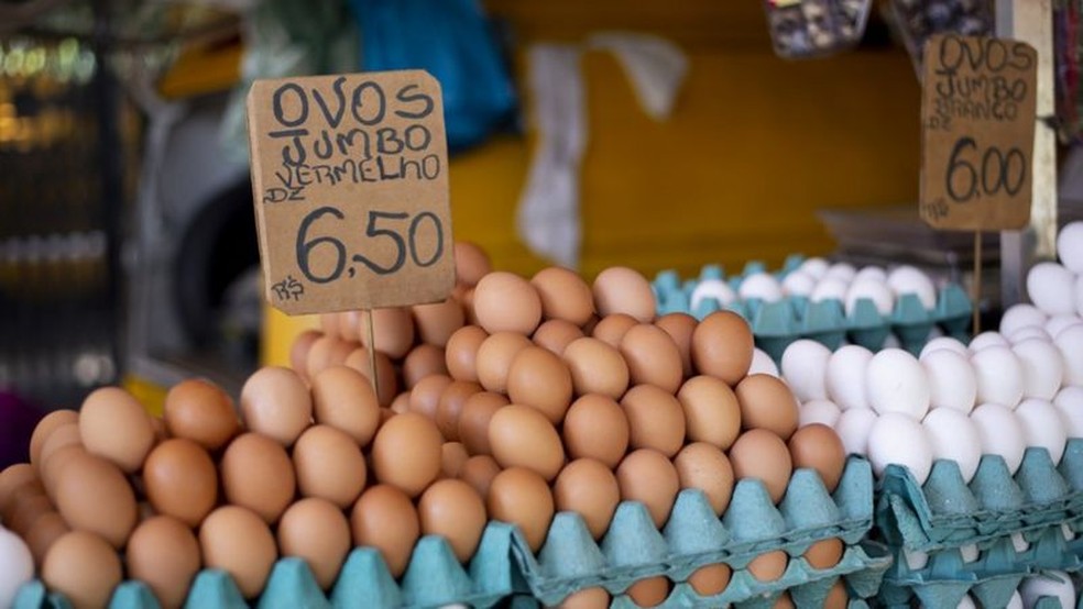 No Brasil, ovos atingiram preço recorde em 2022 e devem continuar caros em 2023 — Foto: GETTY IMAGES via BBC