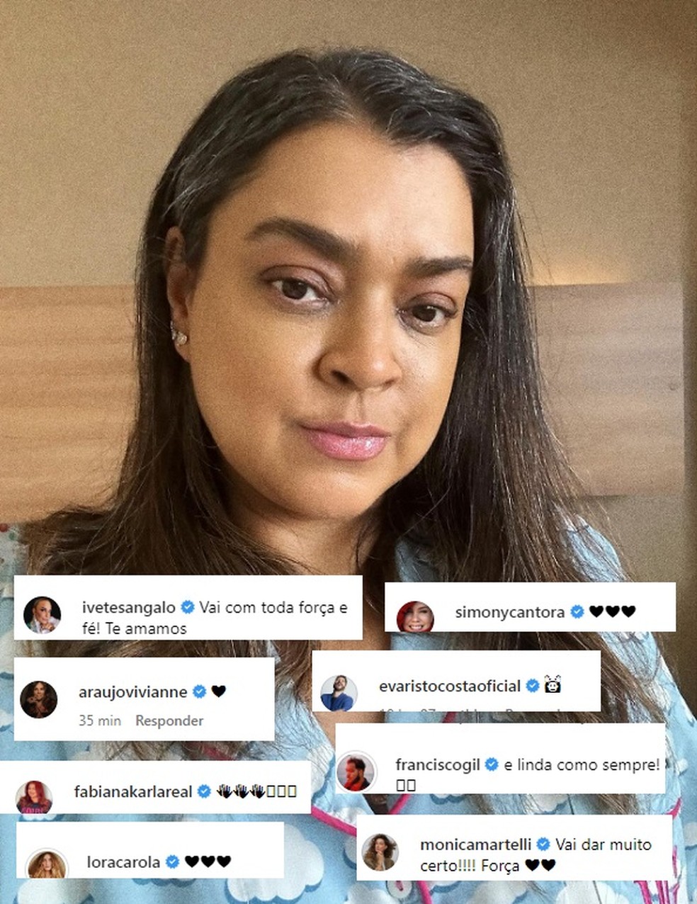 Preta Gil recebe carinho dos famosos &mdash; Foto: Reprodu&ccedil;&atilde;o