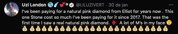 O post feito por Lil Uzi Vert após implantar o diamante em sua testa (Foto: Twitter)