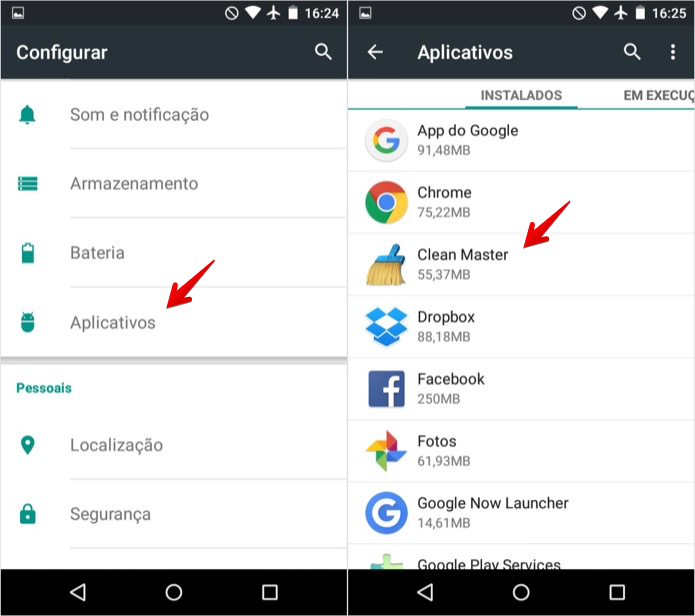 Acesse as configurações de aplicativos do Android (Foto: Reprodução/Helito Bijora) 