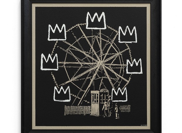 Banksy ™ Banksquiat. Uma impressão feita em homenagem ao pioneiro dos grafites em Nova York Jean-Michel Basquiat. R$ 2316,20 (Foto: Reprodução/grossdomesticproduct)