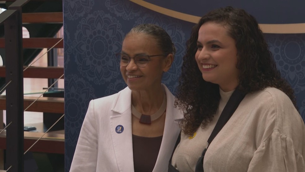 Marina Silva, deputada eleita, durante cerimônia de diplomação em SP — Foto: Reprodução/TV Globo