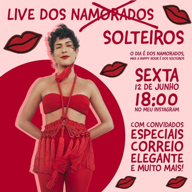 Anúncio da "Live dos Solteiros" (Foto: Reprodução/Instagram)