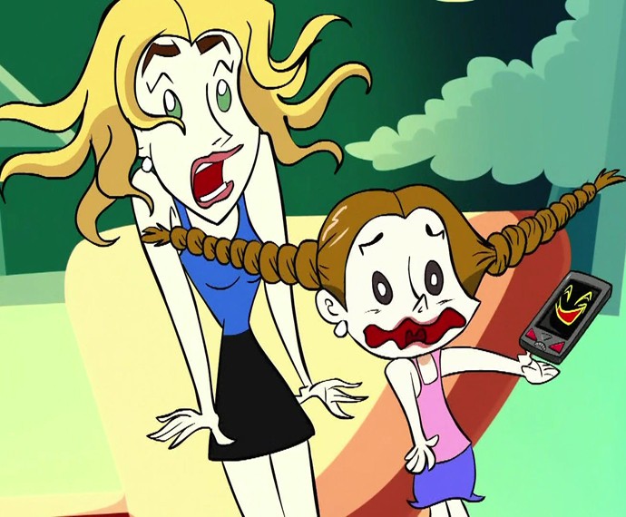 Angélica e Mel em forma de desenho animado (Foto: TV Globo)