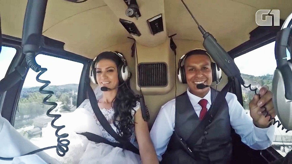 Vídeo obtido com exclusividade pelo G1 mostra o interior do helicóptero que levava a noiva Rosemeire Nascimento da Silva ao casamento e caiu em São Lourenço da Serra, na Grande São Paulo, matando os quatro ocupantes, em dezembro de 2016 (Foto: Reprodução/G1)