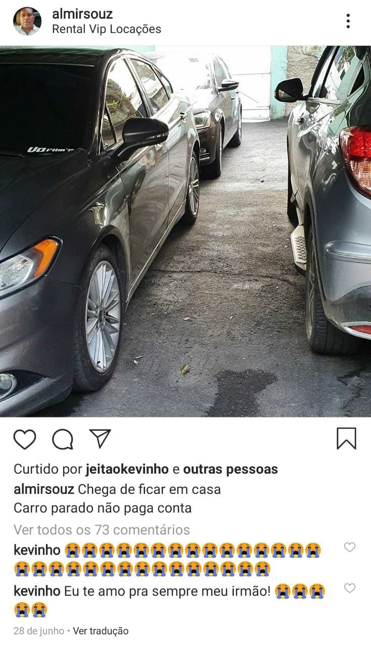 Kevinho lamenta morte de seu motorista, Almir Souza (Foto: Reprodução/Instagram)