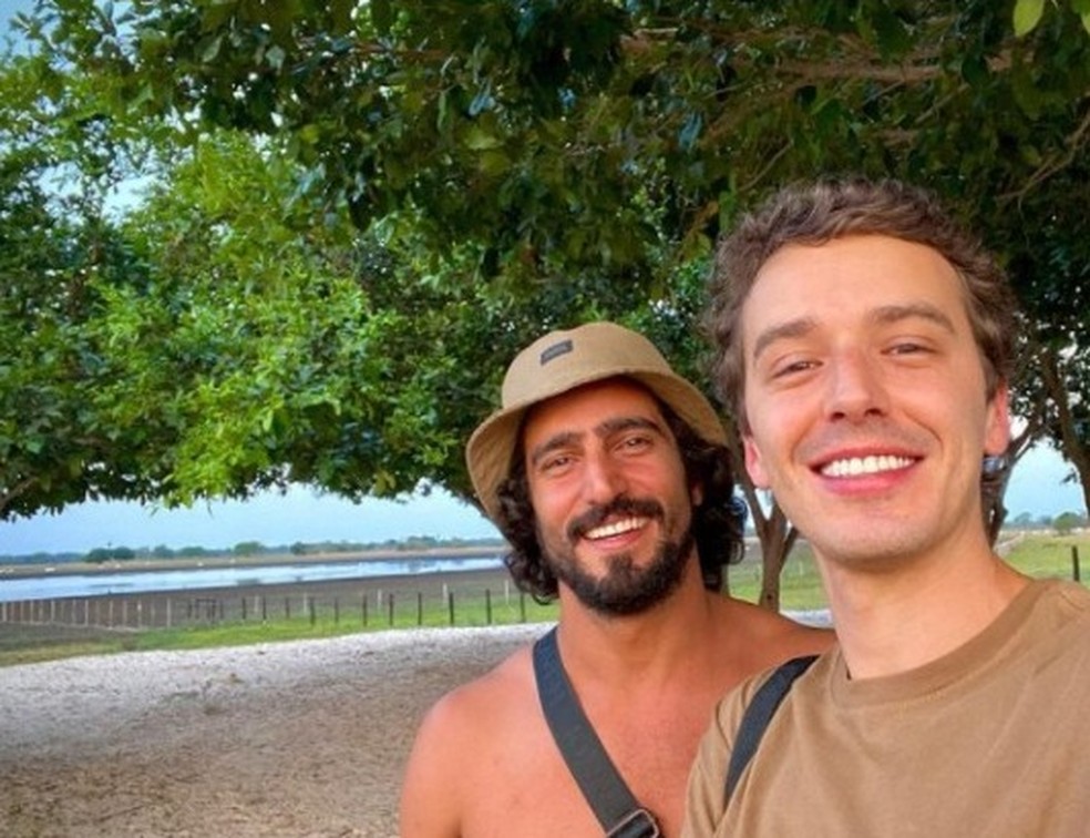 Gabriel e Renato no Pantanal de Mato Grosso do Sul. — Foto: Redes sociais/Reprodução