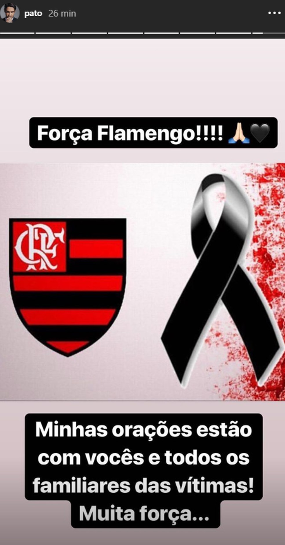 Alexandre Pato sobre tragédia do Flamengo — Foto: Reprodução