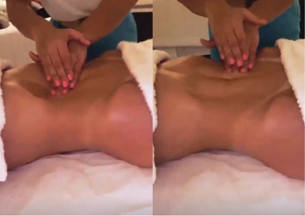 Jade faz massagem — Foto: Reprodução/Instagram
