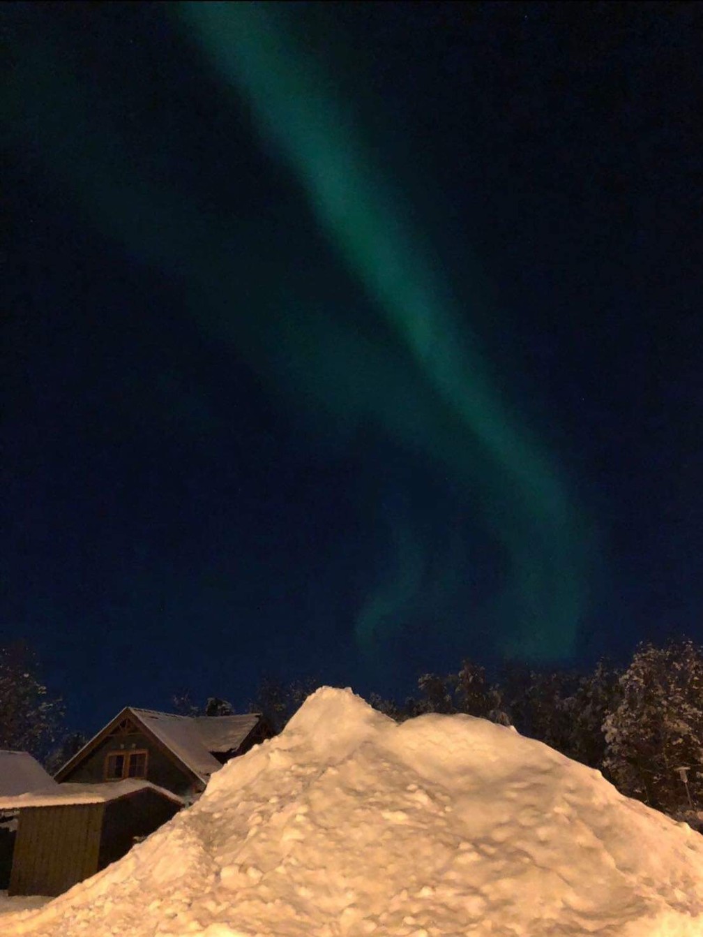 Com a noite polar, fica mais fácil ver as auroras boreais em Alta, Noruega — Foto: Nathália Pimenta/Arquivo pessoal
