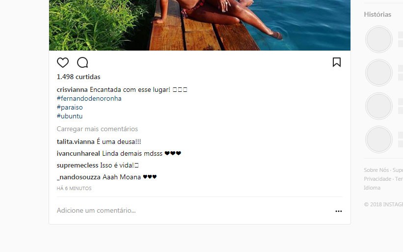 Comentários no post de Cris Vianna (Foto: Reprodução/Instagram)