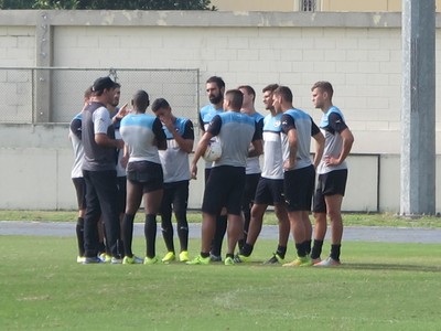 Ricardo Gomes conversa com jogadores no Engenhão (Foto: Gustavo Rotstein/ GloboEsporte.com)