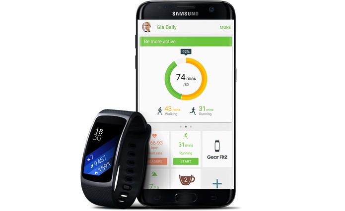 Gear Fit 2 tem integração com aplicativos Fitness (Foto: Divulgação/Samsung)