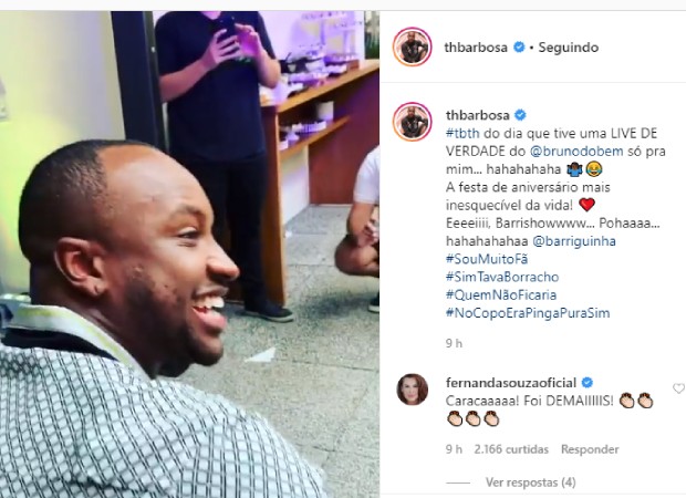 Thiaguinho e Fernanda Souza trocam mensagens no Instagram (Foto: Reprodução/Instagram)