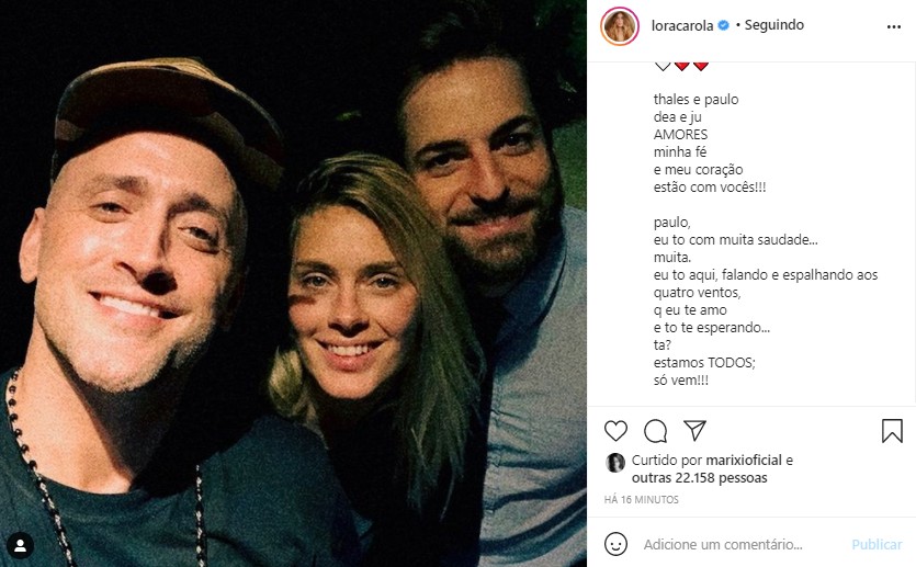 Carolian Dieckmann faz posta para Paulo Gustavo (Foto: Reprodução/Instagram)